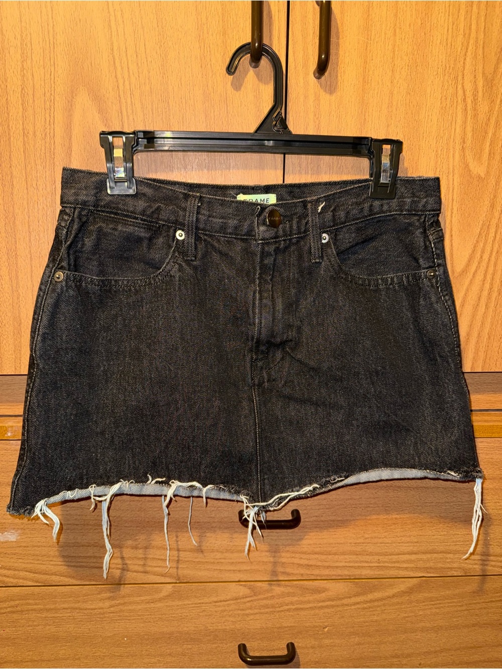 Frame denim distressed skirt
